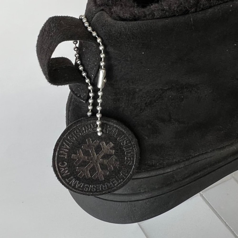 J SLIDES Women Boots Black Fur booties Size 10 - Picture 9 of 11